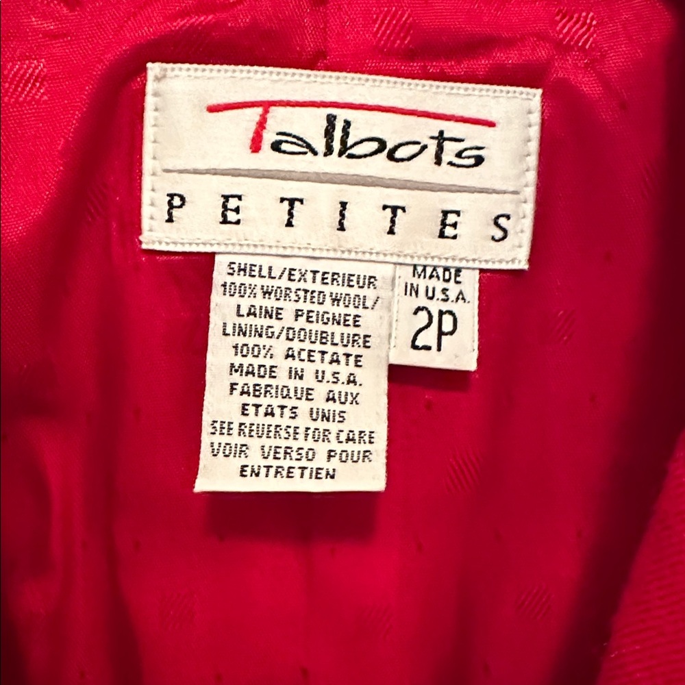 Talbots Bold Red Double-Breasted Blazer Petites S… - image 3